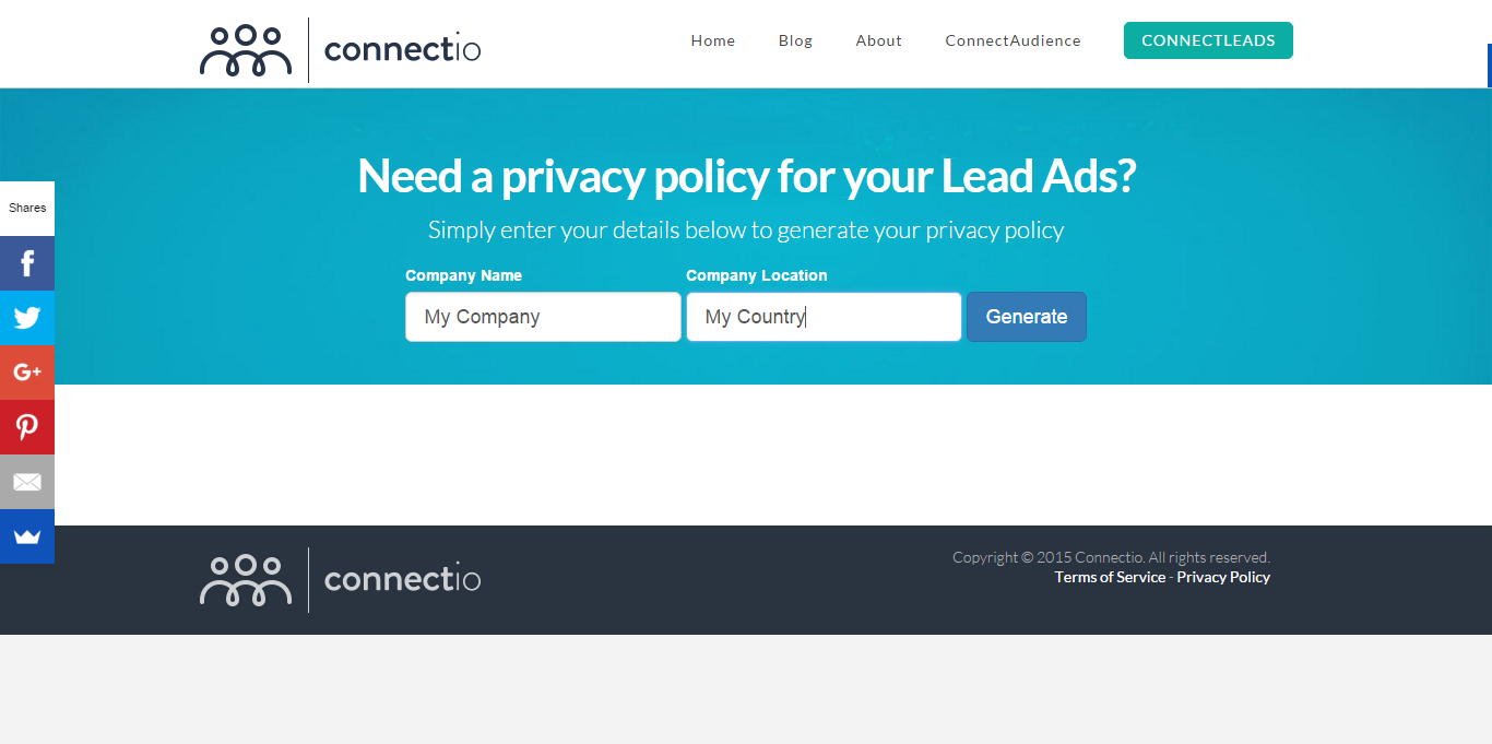 Free Privacy Policy Generator for Facebook Lead Ads